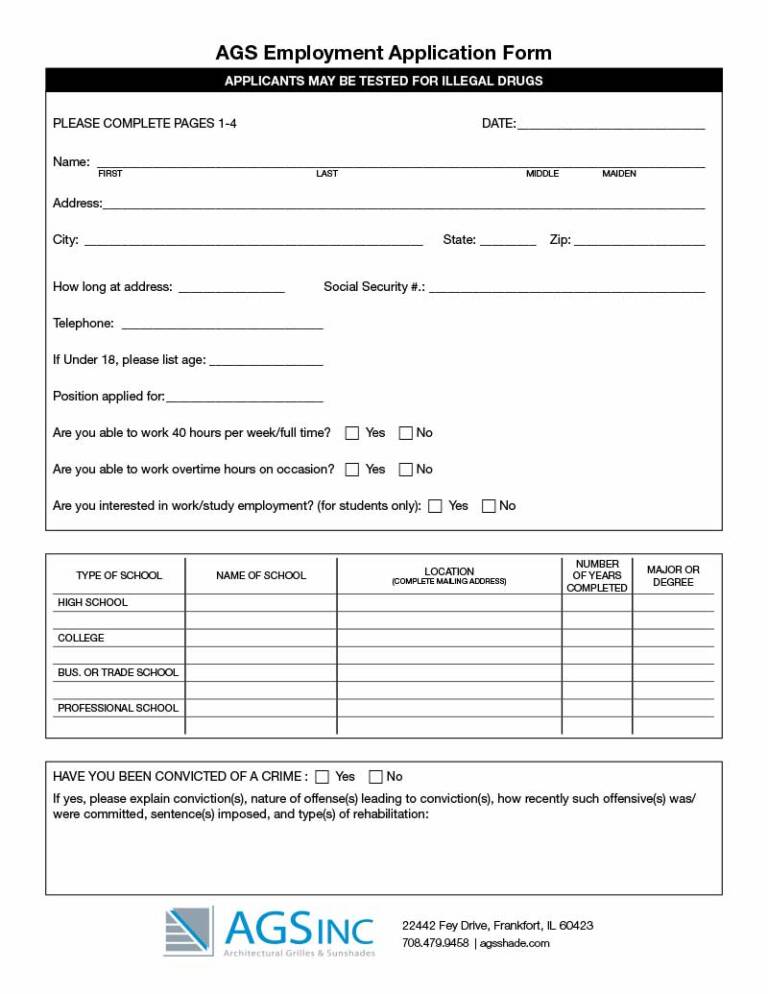 Application For Employment